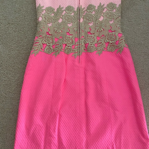 Lilly Pulitzer Pink & Gold Kade Dress - Size 0 NWT